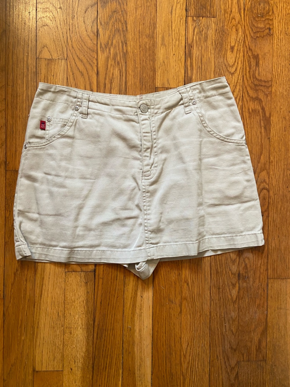 Vintage Beige Mini Skirt with Shorts
